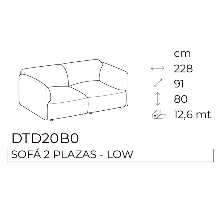 axis low sofá 2 plazas