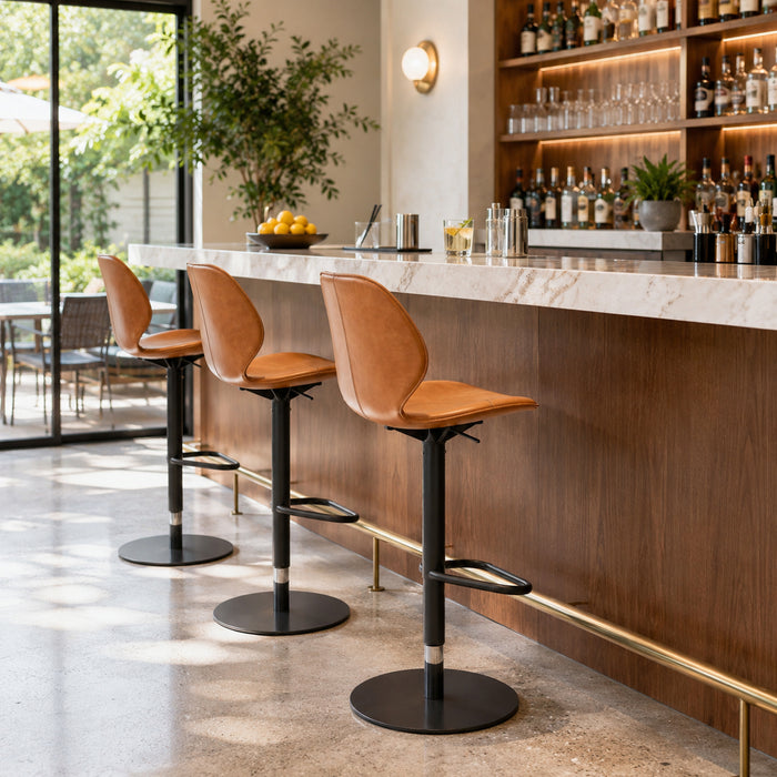 Banco basil ajustable de cuero con respaldo