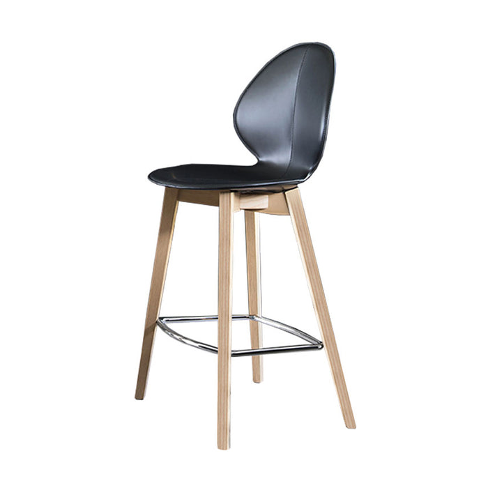 banco basil cuero y madera