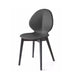silla basil de cuero negro y base negra