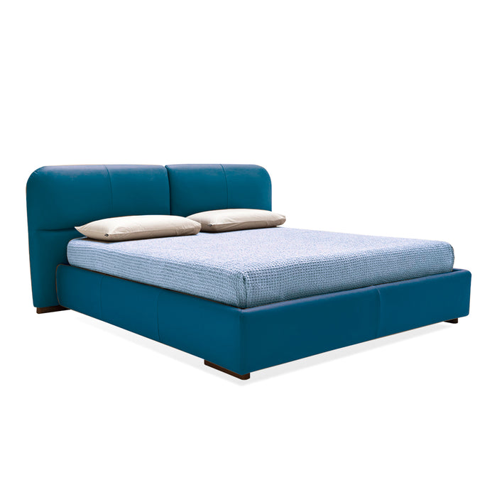 cama queen size kilian round con aro al suelo y mecanismo de compás