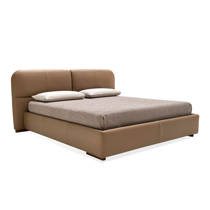 cama queen size kilian round con aro al suelo