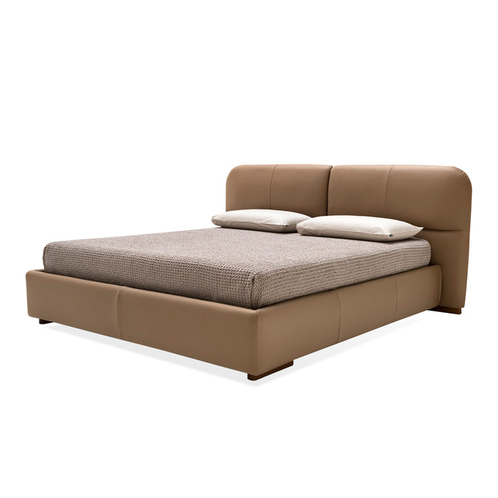 cama queen size kilian round con aro al suelo