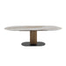 mesa de comedor ovalada cameo base madera