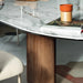 mesa de comedor ovalada cameo base madera