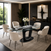 mesa extensible para comedor italiana de cristal orbital 6 a 8 personas