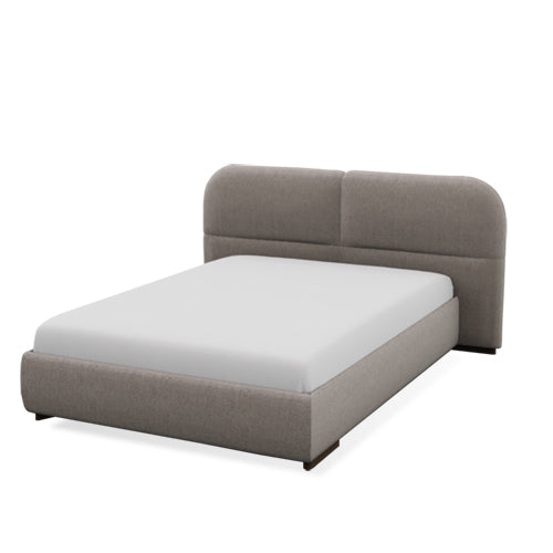 cama queen size kilian round con aro al suelo