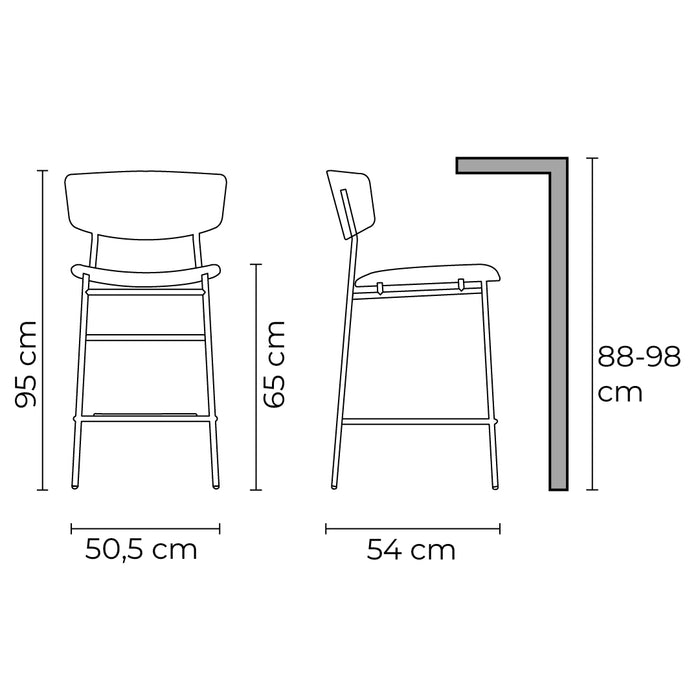 banco fifties tipo piel y metal