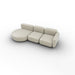 ginza lateral 2 plazas con chaise longue redonda izquierda