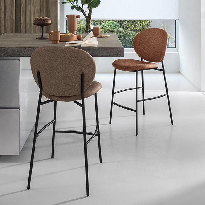 banco inès tipo piel y metal