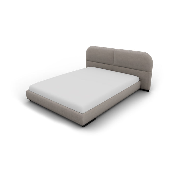 cama queen size kilian round con aro al suelo