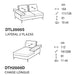 landa lateral 2 plazas, chaise longue derecho