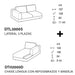 layla lateral 3 plazas y chaise longue derecho con brazo y bandeja