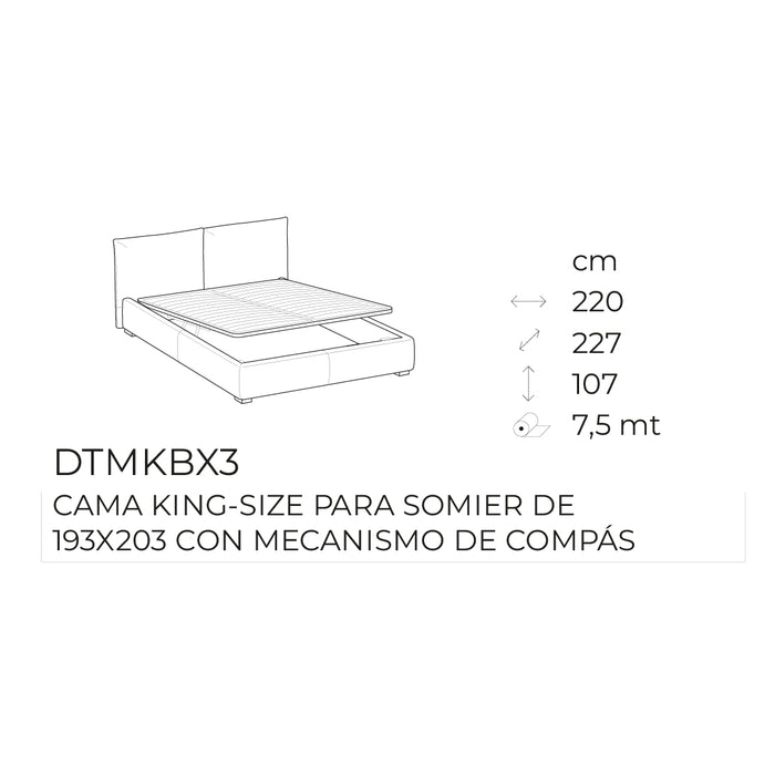 cama magenta king size con mecanismo de compás