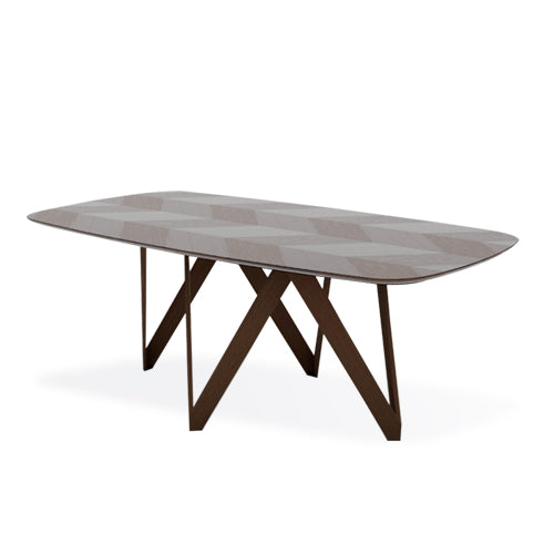 mesa cartesio de madera rounded 200 cm