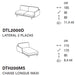 mies lateral 2 plazas con chaise longue MAXI izquierdo