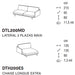 mies lateral 2 plazas MAXI con chaise longue EXTRA izquierdo