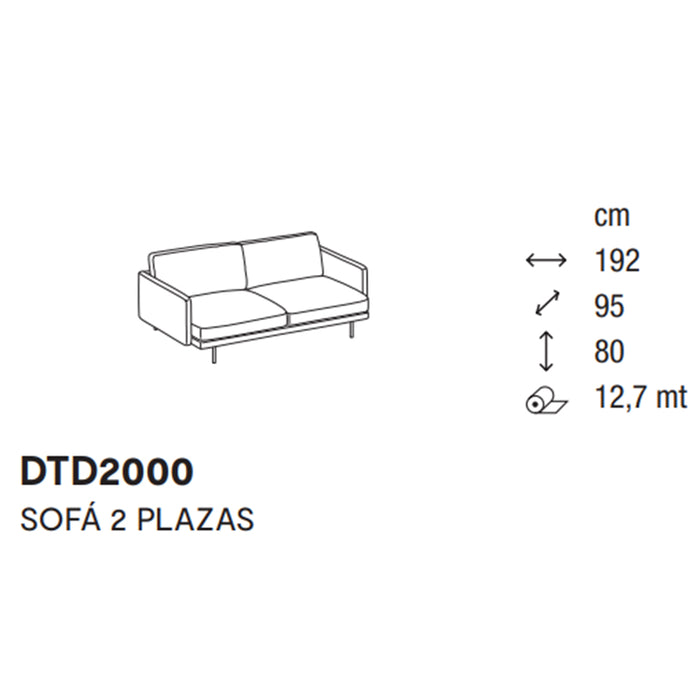 mies sofá 2 plazas