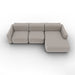 wave lateral 3 plazas con 2 relax y chaise longue derecho