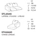 wave lateral 3 plazas con 2 relax y chaise longue derecho