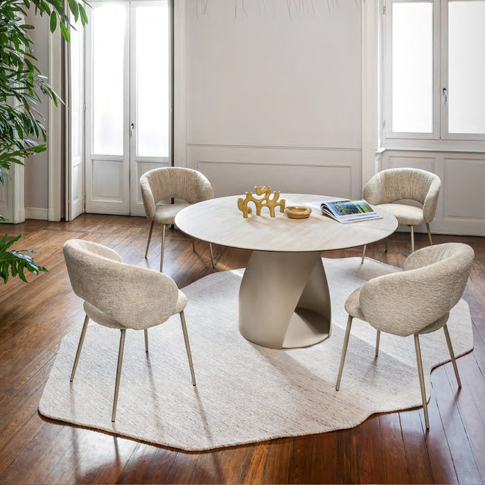 mesa de comedor redonda extensible cyclone