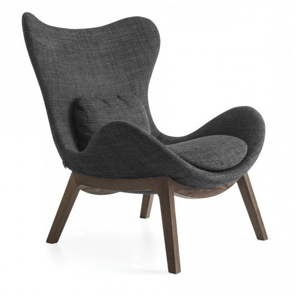 sillón lazy madera y tela malmo gris antracita
