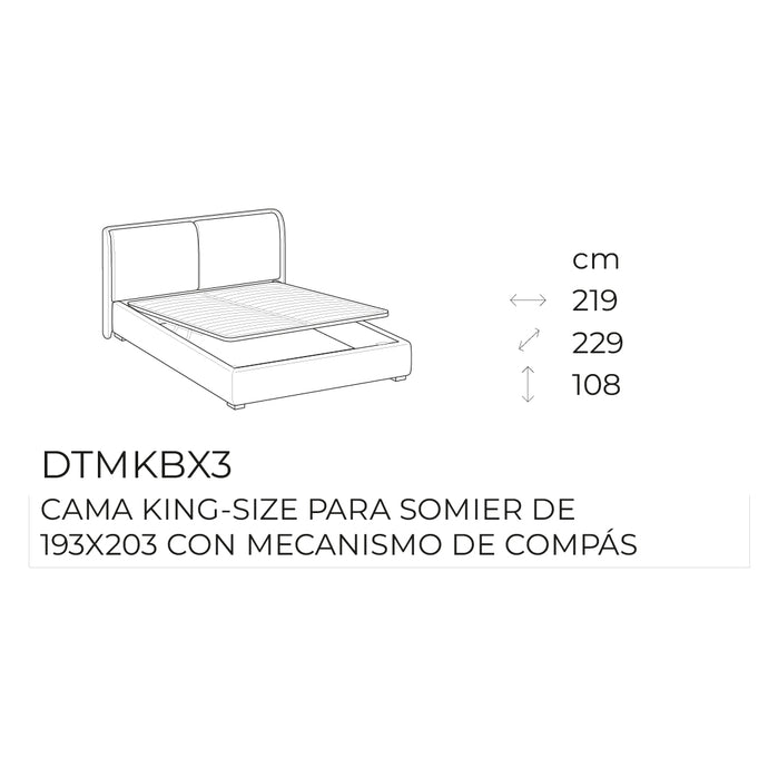 cama dolly king size con mecanismo de compás