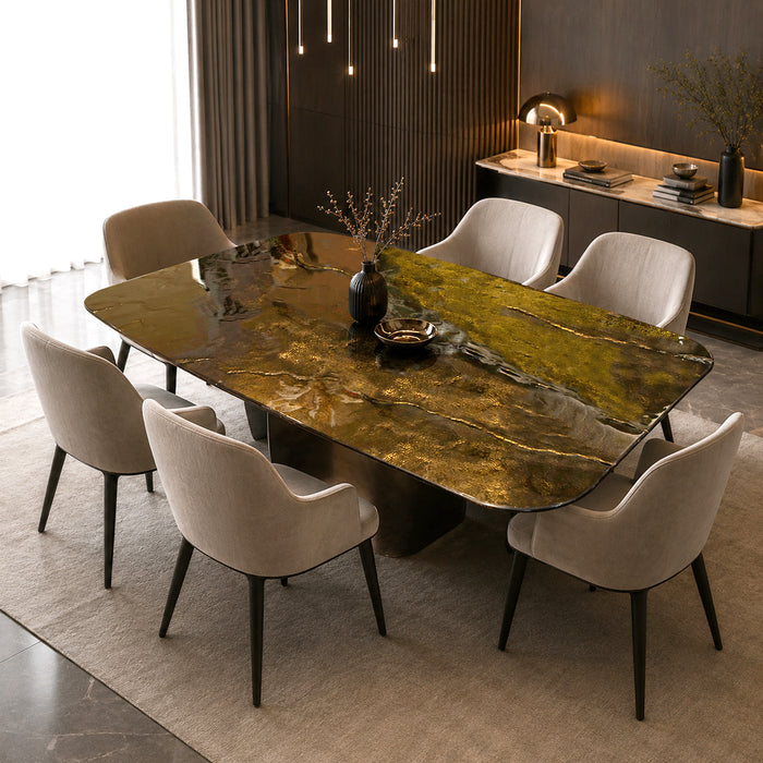 mesa fija para comedor italiana de cristal twins 10 personas
