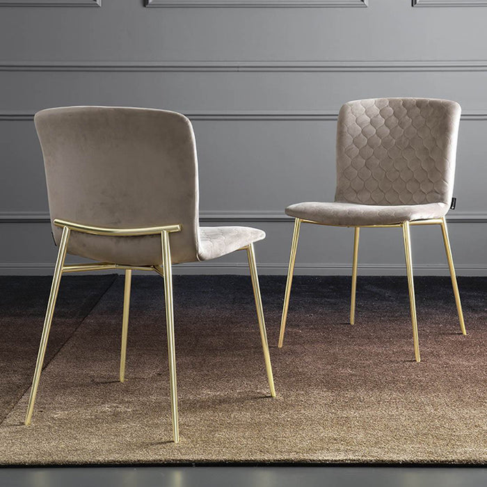 silla de comedor love soft de metal y terciopelo