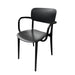silla liberty de plástico con brazos negro interior y exterior