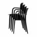 silla liberty de plástico con brazos negro interior y exterior