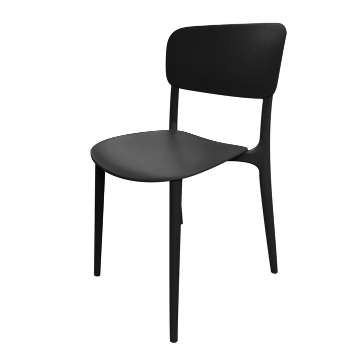 silla liberty de plástico negro interior y exterior