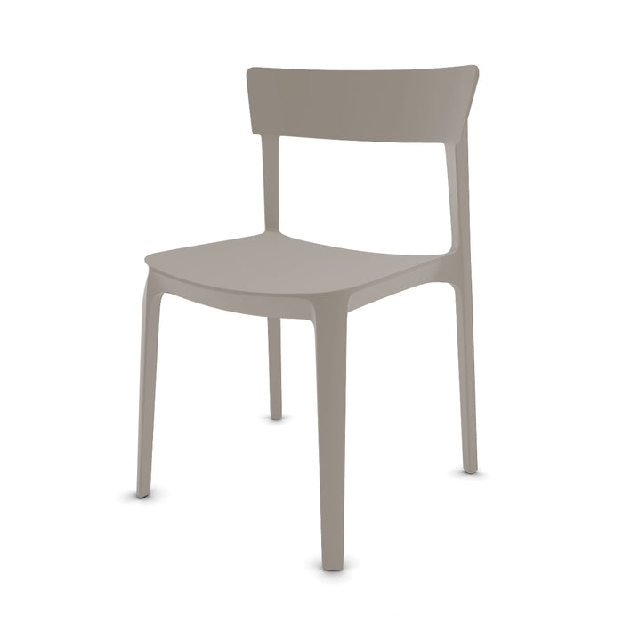 silla skin de plástico tórtola interior y exterior