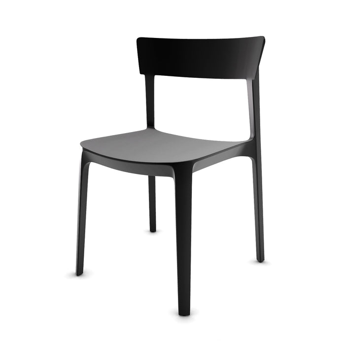 silla skin de plástico negro interior y exterior