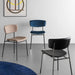 silla fifties terciopelo azul con base negra
