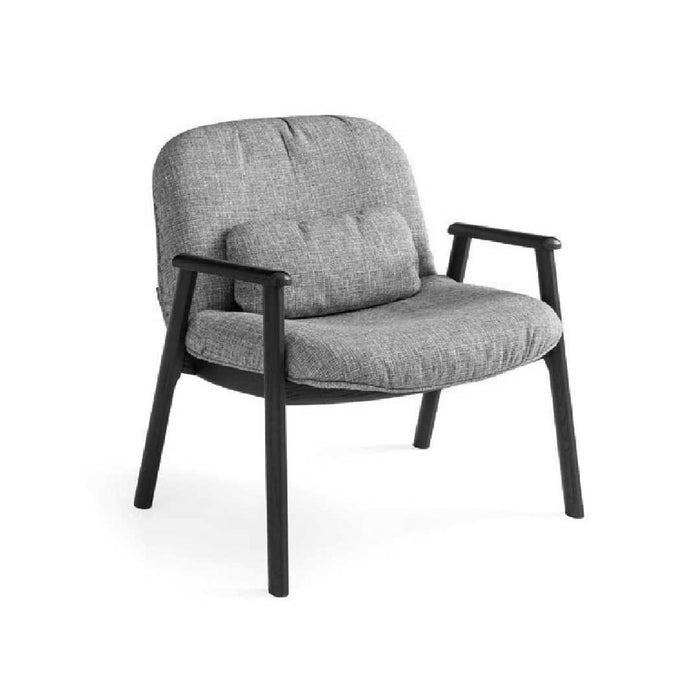 Sillon Baltimora tela kalix gris base madera