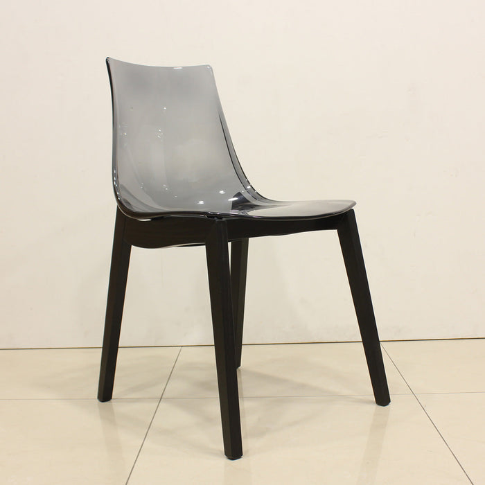 set de 2 sillas led grafito / humo