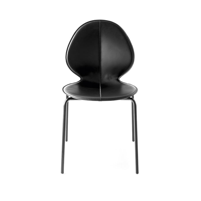 silla basil de cuero y metal