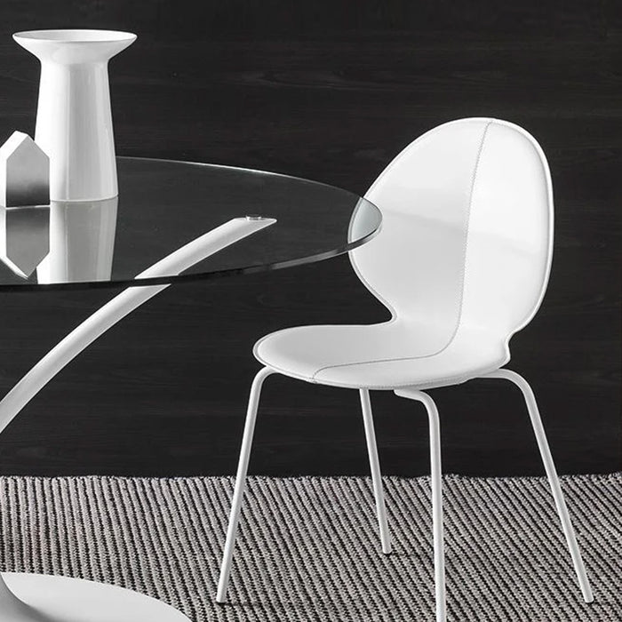 silla basil de cuero y metal