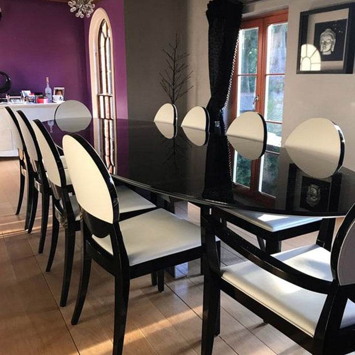 set de 2 sillas deja vu cuero blanco